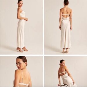 NWT Abercrombie Satin Cowl Back Midi Dress